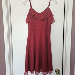 Ruffle Crimson Red Dress